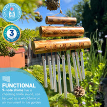 Load image into Gallery viewer, SMALL TRIPLE BAMBOO CHIME| Windchimes | Garden Chimes | Bamboo Windchimes | Indoor and Outdoor | Feng Shui | Meditation | Garden Sounds
