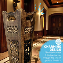 Load image into Gallery viewer, Classic Art Deco Wooden Umbrella Stand,  Stylish Hallway Furniture, Brolly Holder, Elegant Home Accessories
