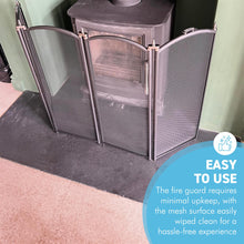 Load image into Gallery viewer, Folding 4-Panel Mesh Fire Guard Screen - Durable Fireplace Safety Protector
