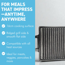 Load image into Gallery viewer, 𝗗𝗢𝗨𝗕𝗟𝗘-𝗦𝗜𝗗𝗘𝗗 𝗖𝗔𝗦𝗧 𝗜𝗥𝗢𝗡 𝗚𝗥𝗜𝗟𝗟 𝗣𝗔𝗡  Robust, Perfect for Indoor &amp; Outdoor Cooking
