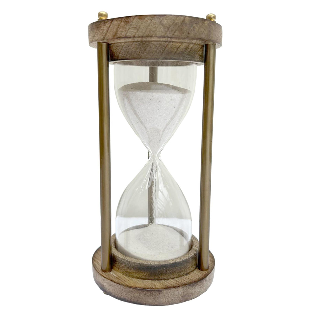 Vintage Glass Sand Timer in Wooden Stand | Vintage Egg Timer