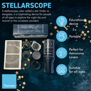 Stellarscope | Starter telescope | STELLARSCOPE STAR FINDER | Constellation finder | Monocular telescope | 7.5 inches long with 1.5 inches viewing map