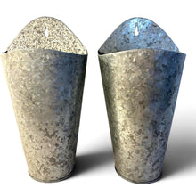 Load image into Gallery viewer, The Country Wall Planters – A Set of Two Vintage Style Galvanised Metal Hanging Baskets

