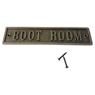 The Boot Room Plaque – A Cast Iron Wall Sign with an Antique Iron Finish