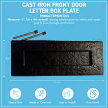 Load image into Gallery viewer, The Antique Cast Iron Letter Box Plate – A Traditional Front Door Letter Box Flap
