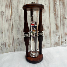 Load image into Gallery viewer, Vintage 24cm Galileo Barometer Thermometer on Antique Bobbin Stand
