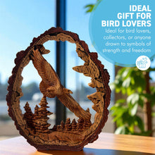Load image into Gallery viewer, 𝗙𝗟𝗬𝗜𝗡𝗚 𝗘𝗔𝗚𝗟𝗘 𝗦𝗖𝗨𝗟𝗣𝗧𝗨𝗥𝗘, Resin Wood Effect Bird of Prey Figurine, Decorative Wildlife Ornament for Home &amp; Office
