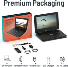 Load image into Gallery viewer, 17.5&quot; Portable DVD Player | Rechargeable DVD Player Portable with 15.6 inch HD Swivel and Flip Screen | Mains or Car Powered, Region Free, Anti-Shock Protect, Remote Control | Oakcastle DVD175

