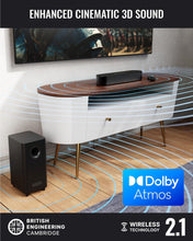 Load image into Gallery viewer, Refurbished Majority Bowfell Axis DOLBY ATMOS SOUNDBAR 2.1 with Wireless Subwoofer 200W, Bluetooth 5.3, HDMI ARC/eARC, Optical, AUX &amp; USB, Extra Bass TV Sound Bar
