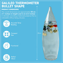 Load image into Gallery viewer, Galileo Thermometer Bullet Shaped Temperature Gauge Multicolored
