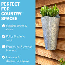 Load image into Gallery viewer, The Country Wall Planter – A Vintage Style Galvanised Metal Hanging Basket
