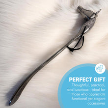 Load image into Gallery viewer, Long-Handled Aluminum Horse Head Shoe Horn – Durable &amp; Stylish
