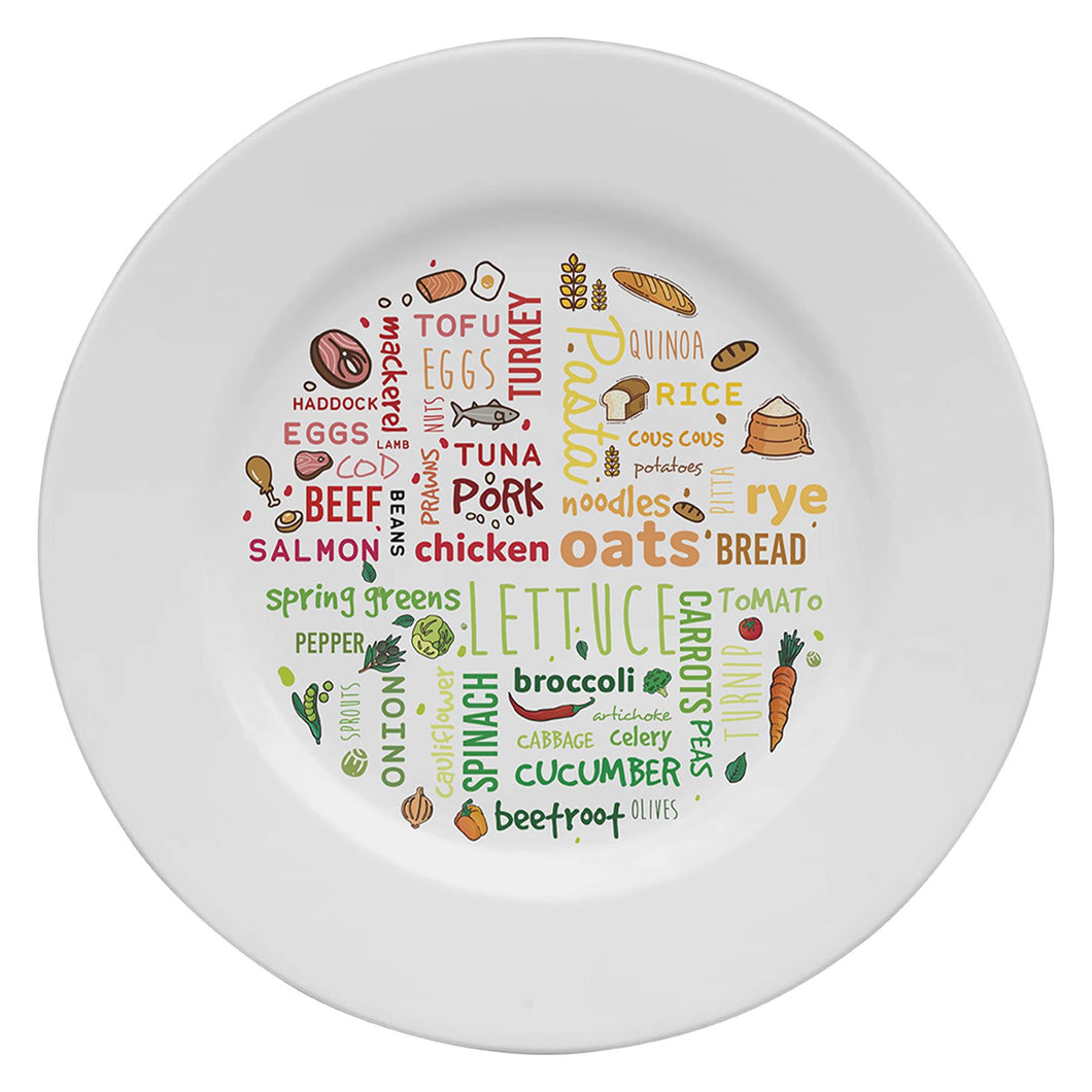 Colourful melamine PORTION CONTROL PLATE for Adults to Encourage Healthy Eating, Melamine Diet Plate Visually Divided for Slimming and Weight Loss | 100% Certified Food-Safe & BPA-Free Melamine