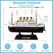 Load image into Gallery viewer, Exquisite Detailed Wooden Model of the Titanic,  Stunning Replica of the Iconic Ocean Liner
