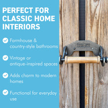Load image into Gallery viewer, Wall-Mount Cast Iron Paper Holder – Rustic Vintage Bathroom Toilet Roll Holder
