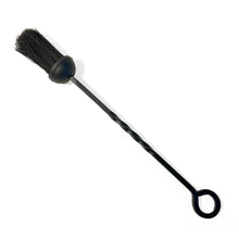 Load image into Gallery viewer, Cast iron FIREPLACE BLACK HEARTH BRUSH with eye ring handle | 47cm long | Stylish twisted design handle | fireside tools fire brush | Suffolk Brush | for Outdoor Fire Pit Campfires Indoor Fireplace

