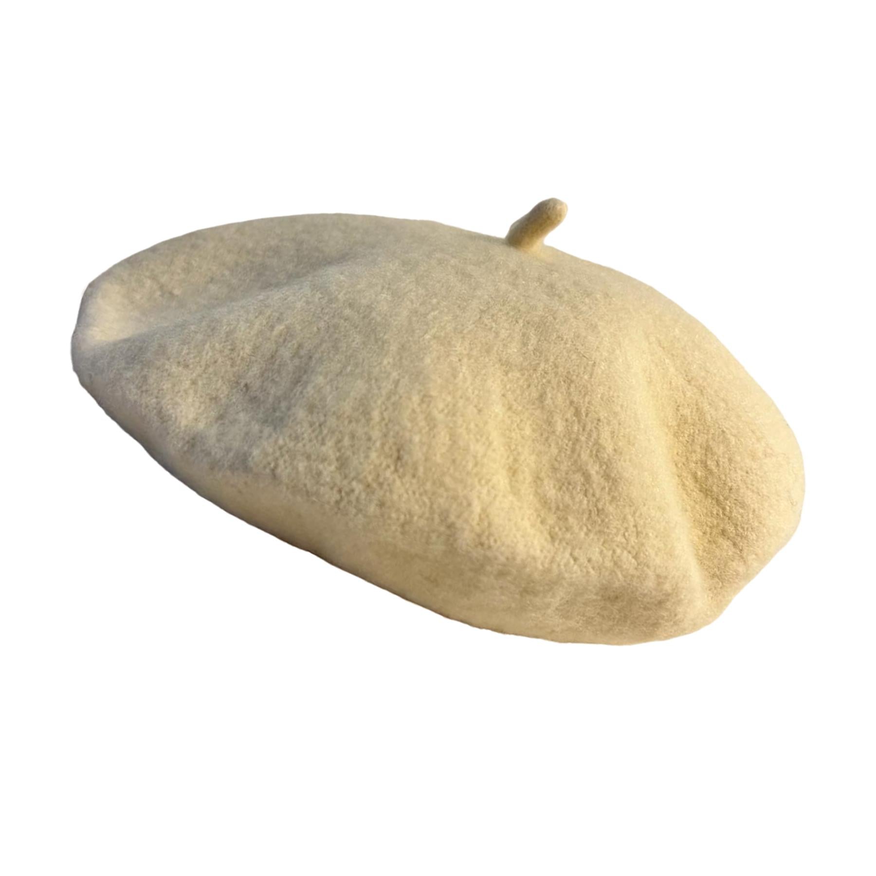 Cream French Beret Hat Classic wool hat One size French cap