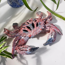 Load image into Gallery viewer, Hand-Painted Resin Crab Ornament, 28cm Wide – Unique Nautical Decor Gift
