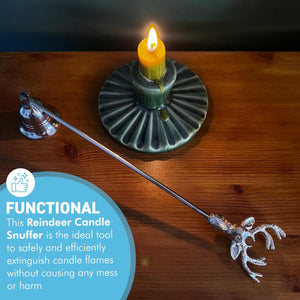 Stag Candle Extinguisher with long handle, avoids wax spill, Aluminium Candle Snuffer