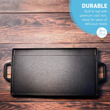 Load image into Gallery viewer, Versatile Cast Iron Double-Sided Non-Stick Grill Pan for Perfect Grilling Indoors &amp; Outdoors
