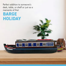 Load image into Gallery viewer, Detailed 20 cm long WOODEN KINGFISHER MODEL CANAL NARROWBOAT BARGE MODEL
