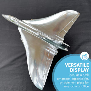Vulcan Aeroplane Ornament, Hand-Finished Aluminium Avro Vulcan Plane Sculpture, Stylish Gift & Decorative RAF Delta Wing Aircraft Model