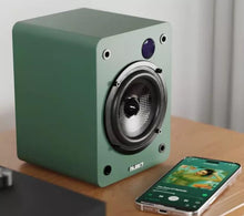 Load image into Gallery viewer, Refurbished Majority 𝗗𝟱𝟬𝗫 𝗕𝗟𝗨𝗘𝗧𝗢𝗢𝗧𝗛 𝗕𝗢𝗢𝗞𝗦𝗛𝗘𝗟𝗙 𝗦𝗣𝗘𝗔𝗞𝗘𝗥𝗦 – 60W Hi-Fi 2.0, Wireless, HDMI ARC, Optical, AUX &amp; USB, Remote, Green
