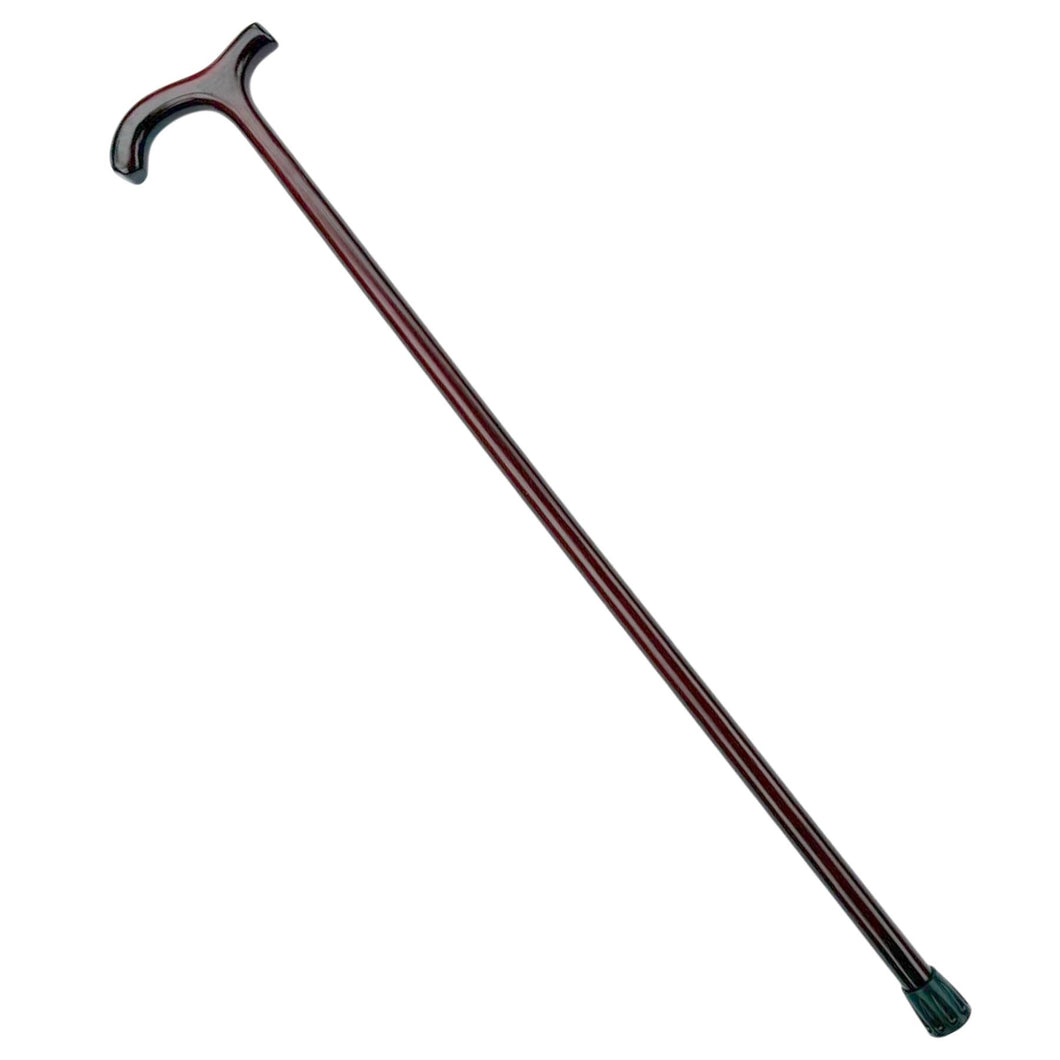Varnished Red Wine Wood Classic Derby Walking Stick