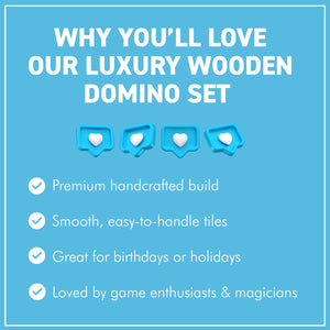 𝗛𝗔𝗡𝗗𝗖𝗥𝗔𝗙𝗧𝗘𝗗 𝗪𝗢𝗢𝗗𝗘𝗡 𝗗𝗢𝗠𝗜𝗡𝗢 𝗦𝗘𝗧 with Silver Inlay and Acrylic Hinged Lid – Black & Natural Wood, Elegant Game Night Gift