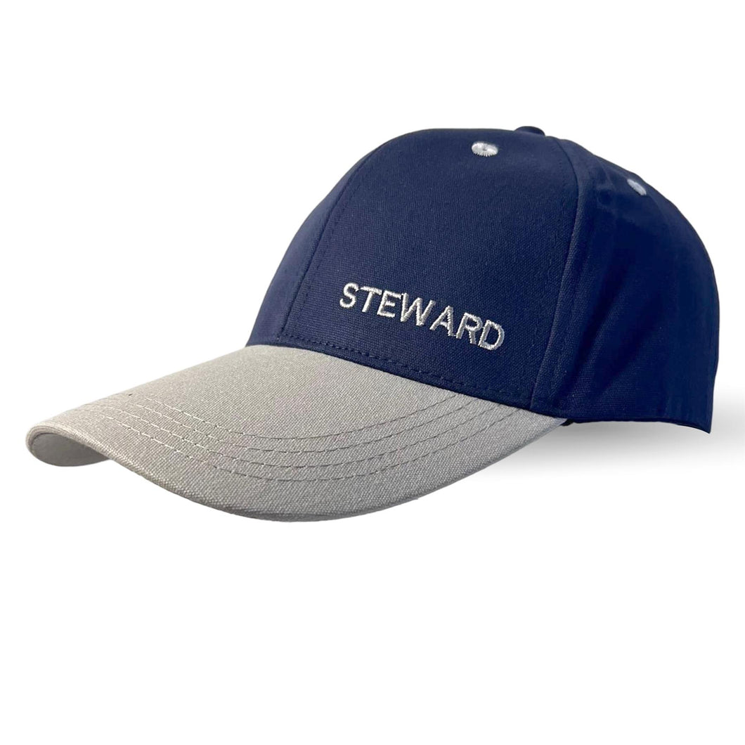 Steward Adjustable Navy Blue Baseball Cap, classic unisex cotton hat for casual, sports & outdoor wear