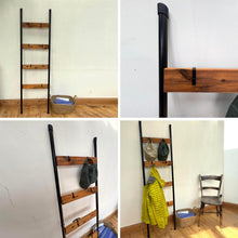 Load image into Gallery viewer, Wall Mounted Clothes Rail Industrial Black Steel Hanging Rack 160cm Minimalist
