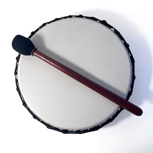 30cm Shamanic Synthetic Skin Drum with wooden beater, Vegan Percussion Drum