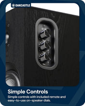 Load image into Gallery viewer, Refurbished Oakcastle Black BK100 ACTIVE BOOKSHELF SPEAKERS | 2.0 Stereo System | 60W Output | Bluetooth 5.4, USB Playback | AUX, HDMI ARC, Optical | Gaming Speakers for PC Desktop
