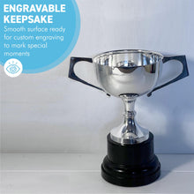 Load image into Gallery viewer, Elegant 9-inch (23cm) Silver Trophy Cup for Celebrating Achievements – Ideal Award for Sports, Competitions &amp; Ceremonies
