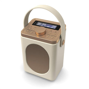 DAB, DAB+ Digital and FM Bluetooth radio | Battery and Mains Powered Portable DAB Radio | Majority Little Shelford | Bluetooth Connectivity, Dual Alarm, 15 Hours Playback and LED Display | Cream