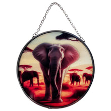 Load image into Gallery viewer, Elephant Design 6-Inch Stained Glass Suncatcher - Decorative Hanging Ornament for Windows
