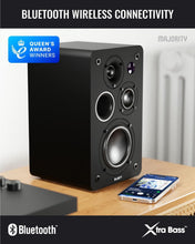 Load image into Gallery viewer, Refurbished Majority ACTIVE BOOKSHELF SPEAKERS | 2.2 Stereo System | 5.3 Bluetooth, USB Playback &amp; Charging | AUX, HDMI ARC, Optical, Phono | TV, PC, Turntable &amp; Gaming Speakers | D100X Black
