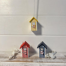 Load image into Gallery viewer, Set of 3 beach hut light pulls| Nautical Theme Wooden Beach Hut Cord Pull Light Pulls
