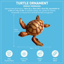 Load image into Gallery viewer, Nautical Gift Wood Effect Turtle 18cm
