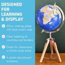 Load image into Gallery viewer, 20cm Globe with stand on a tripod
