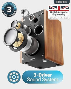 5.3 Bluetooth Bookshelf Speakers | Hifi Stereo Speakers | 100W | Majority D100