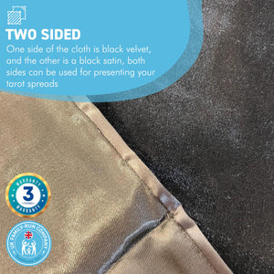 LARGE VELVET BLACK TAROT READING CLOTH | Tablecloth | Tarot cloth | Plain design | Does not distract from readings | 60cm x 60cm