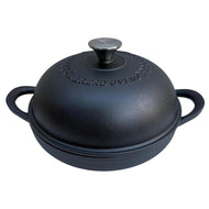 24cm Cast Iron 𝗗𝗨𝗧𝗖𝗛 𝗢𝗩𝗘𝗡 𝗕𝗥𝗘𝗔𝗗 𝗣𝗔𝗡 – Matte Black, Ideal for Artisan & Sourdough Bread