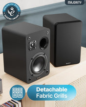 Load image into Gallery viewer, Majority BOOKSHELF PASSIVE SPEAKERS  |Hi-Fi Stereo Speakers Pair for Tuners Hi-Fi systems with build in amplifiers | Stereo 2.0, 60W RMS | Solid Build and Compact Size D70X Passive BLACK
