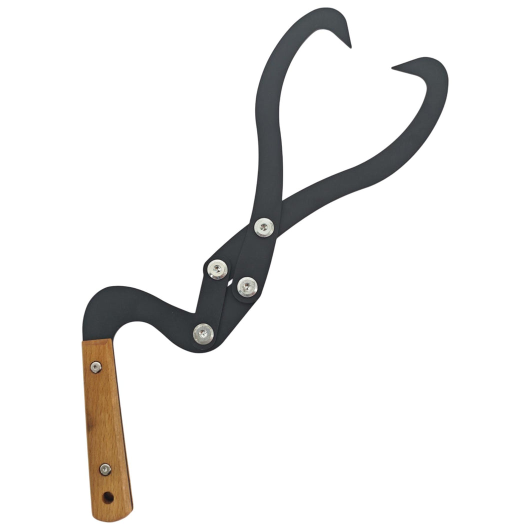 𝗛𝗘𝗔𝗩𝗬 𝗗𝗨𝗧𝗬 𝗖𝗔𝗦𝗧 𝗜𝗥𝗢𝗡 𝗟𝗢𝗚 𝗟𝗜𝗙𝗧𝗜𝗡𝗚 𝗧𝗢𝗡𝗚𝗦 | Durable | Rust-Resistant | Firewood Tongs with pincer action | Fireplace | Fire Pit & Outdoor Fires Accessory