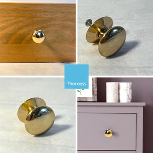 Cherema Brass Knob | Single door knob | Brass cupboard knobs | Cabinet hardware | Antique brass cupboard handles | Cupboard door handles | 30mm
