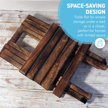 Load image into Gallery viewer, Handcrafted Mango Wood Folding Stool,  Rustic Charm &amp; Versatile Design for Every Room
