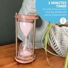 Load image into Gallery viewer, Vintage Glass Sand Timer in Wooden Stand | Vintage Egg Timer

