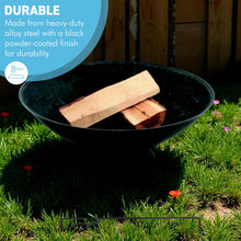 Load image into Gallery viewer, 𝗟𝗔𝗥𝗚𝗘 𝟱𝟲𝗖𝗠 𝗢𝗨𝗧𝗗𝗢𝗢𝗥 𝗙𝗜𝗥𝗘 𝗣𝗜𝗧 𝗕𝗢𝗪𝗟 – Round Steel Patio Firepit, Garden Heater &amp; Log Burner for 𝗪𝗢𝗢𝗗 𝗢𝗥 𝗖𝗛𝗔𝗥𝗖𝗢𝗔𝗟 – Ideal for Camping, BBQs &amp; Outdoor Evenings
