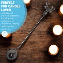 Load image into Gallery viewer, Stag Candle Extinguisher with long handle, avoids wax spill, Aluminium Candle Snuffer
